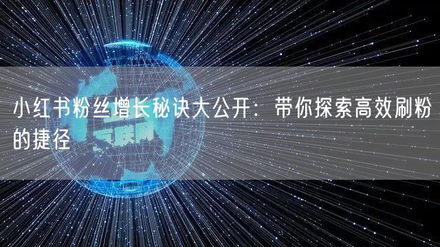小红书粉丝增长秘诀大公开:带你探索高效刷粉的捷径