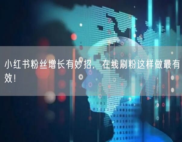 小红书粉丝增长有妙招,在线刷粉这样做最有效!